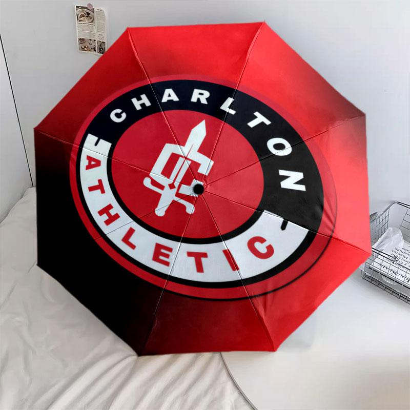 Узор Charlton Athletic, автоматический складной зонт, портативная и складная конструкция, 8 спиц, рождественский или праздничный подарок.