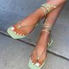Сандалии женские, летние, новые модные женские сандалии, новинка 2024 года, женские прозрачные сандалии на плоской подошве, женские уличные сандалии с открытым носком и цепочкой