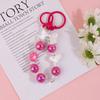 Sweet Colorful Bow Beaded Keychain Bag Pendant Phone Earphone Case Decoration Accessories  Bowknot Bead Keyring Gifts