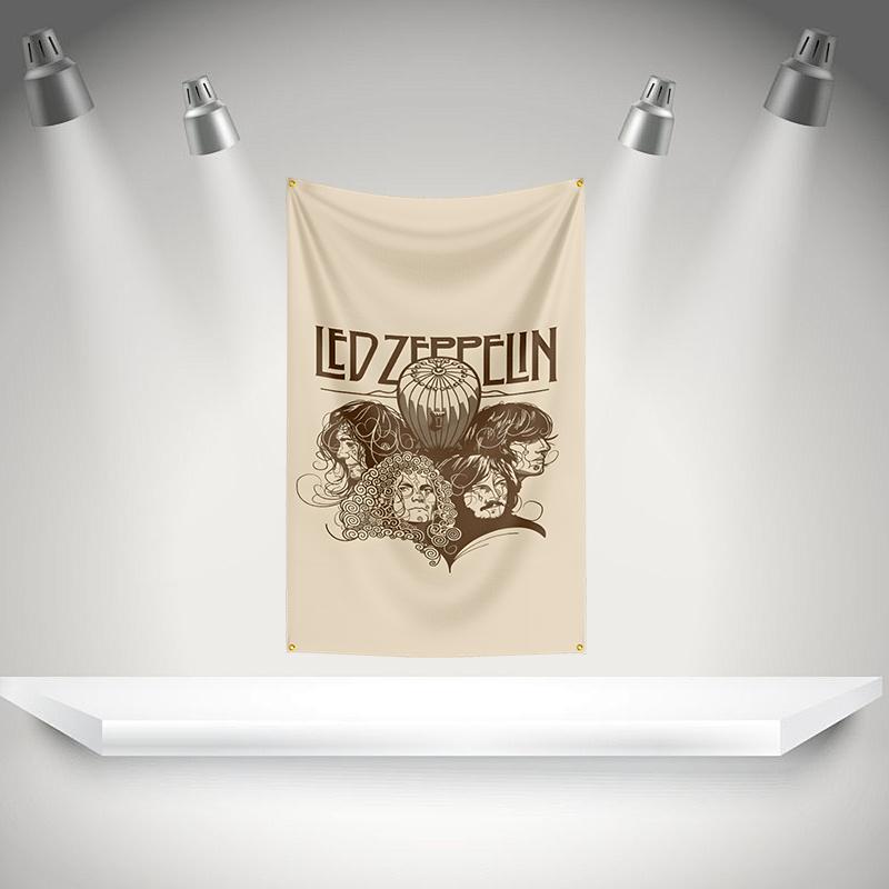 L-Led Zepplin Flag Rock Music Band Banner HD Printing Tapestry Exhibition Music Band Fans Garage Decor