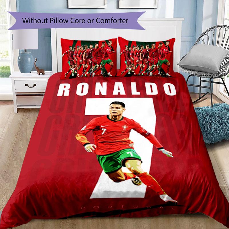 Portugal's CR7 3Pcs Bedding Set,7RonaldoFootball Duvet Cover with 2 Pillowcases, No Comforter No Pillow Core