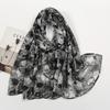 Thin Floral Viscose Scarf Print Voile Shawls and Wraps Pashmina Foulards Muslim Woman Hijab Scarves Long Printed Tippet
