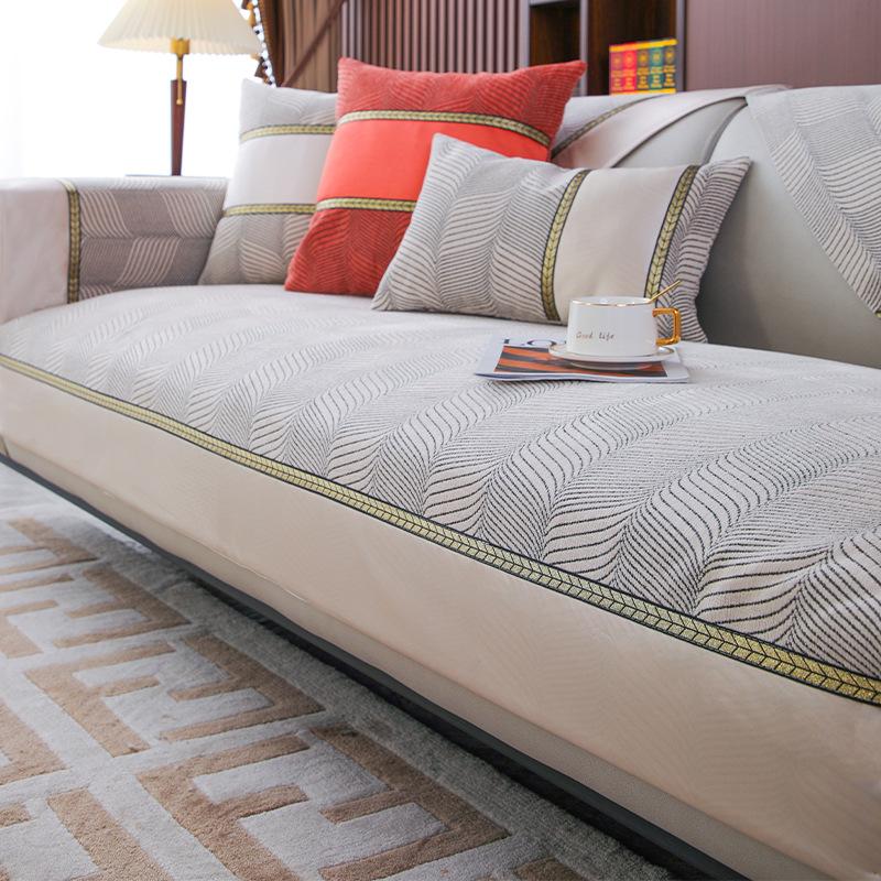 Роскошная подушка для дивана, летняя легкая роскошь и простота, современная мода, высококачественная натуральная кожа, универсальный нескользящий чехол для дивана Four Seasons, полотенце