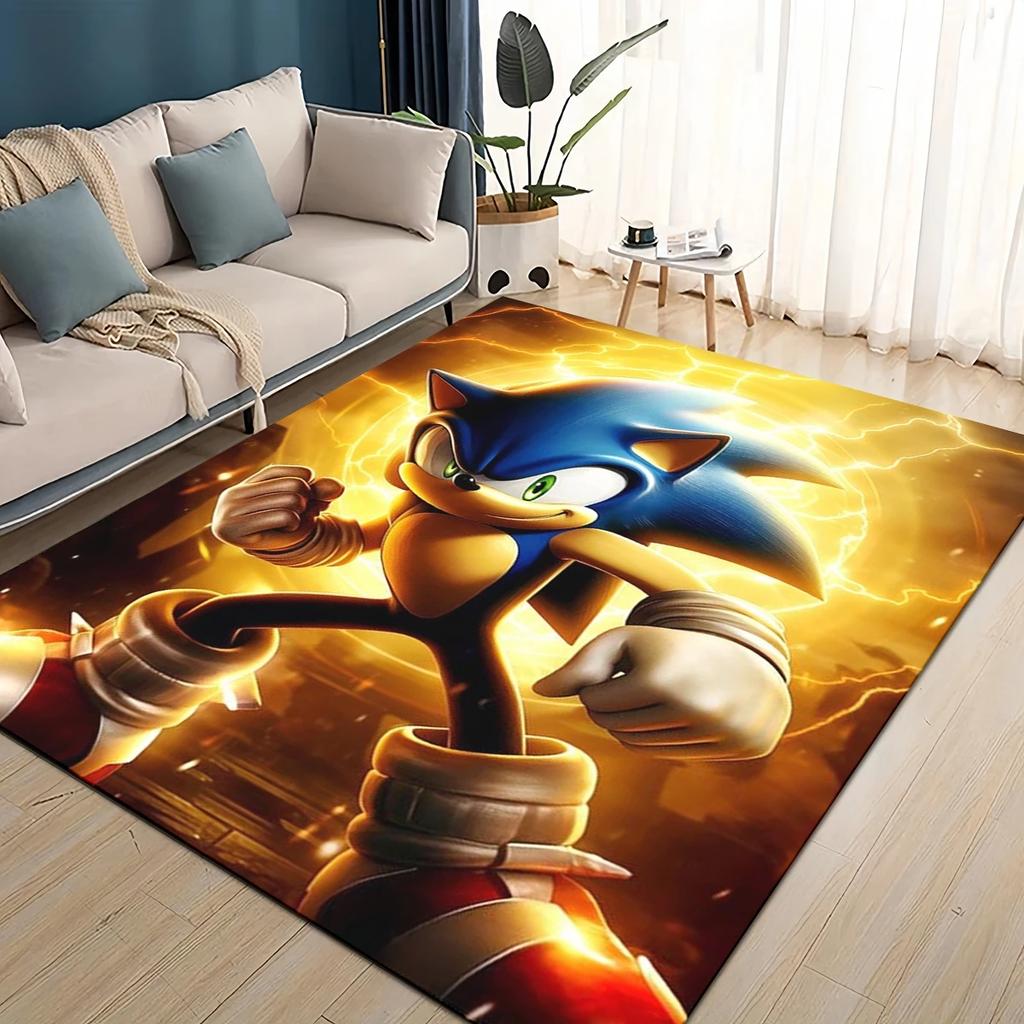 Cartoon 3D S-Sonics Retro Carpet Rug for Living Room Bedroom Home Sofa Decoration,Kids Play Non-slip Floor Mat