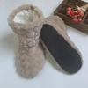 Winter Women Slippers Shoes Winter Couple Floor Socks Adult Non-Slip Thickening Velvet Indoor Dance High-Tube  Plush Slippers