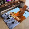 Custom Grizzy Bear Mat Personalized Name, Polyester Washable Indoor Entryway Rug, Gift for Christmas, Easter, Thanksgiving Day