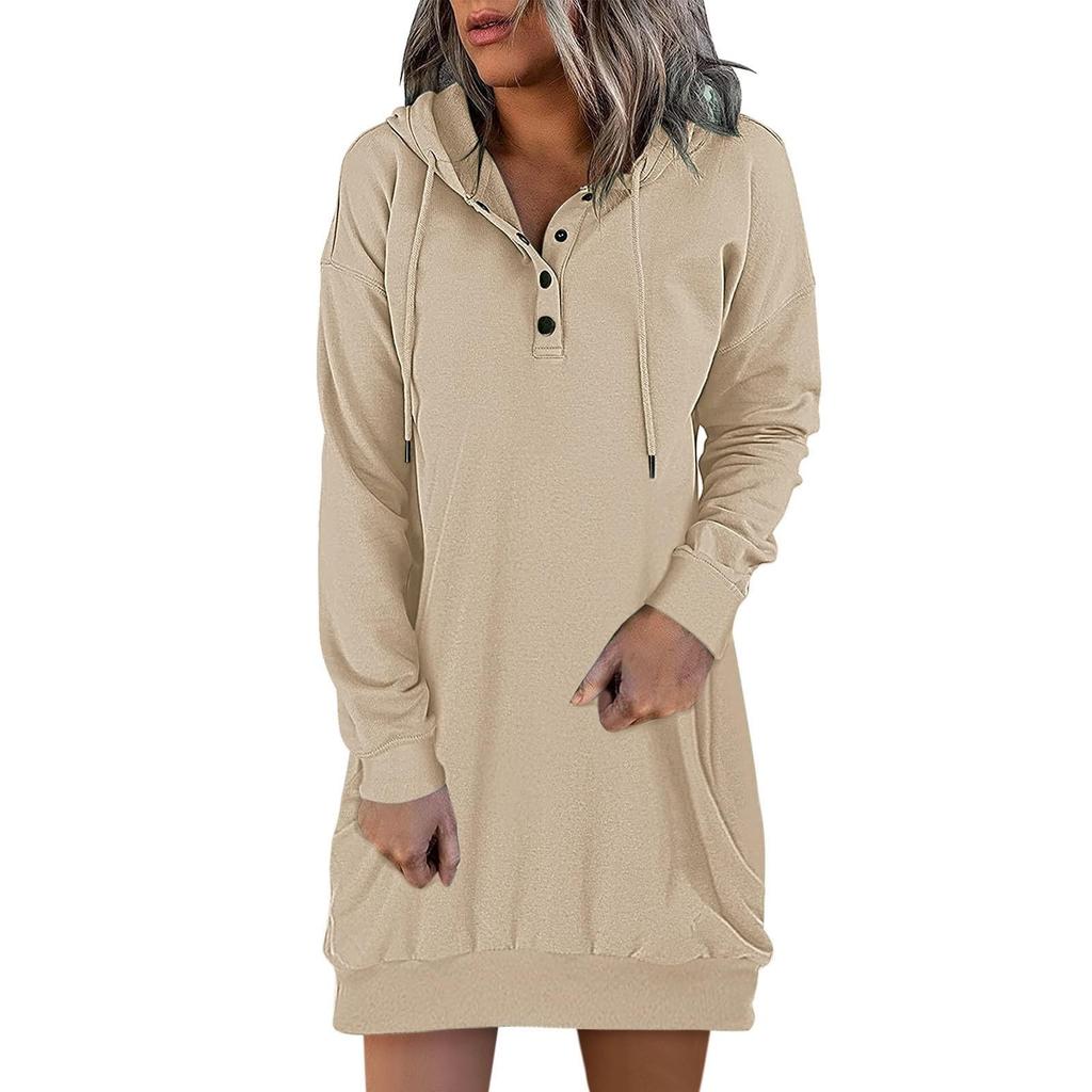 Женский повседневный модный свитшот с длинным рукавом на кулиске, легкий, с воротником на пуговицах