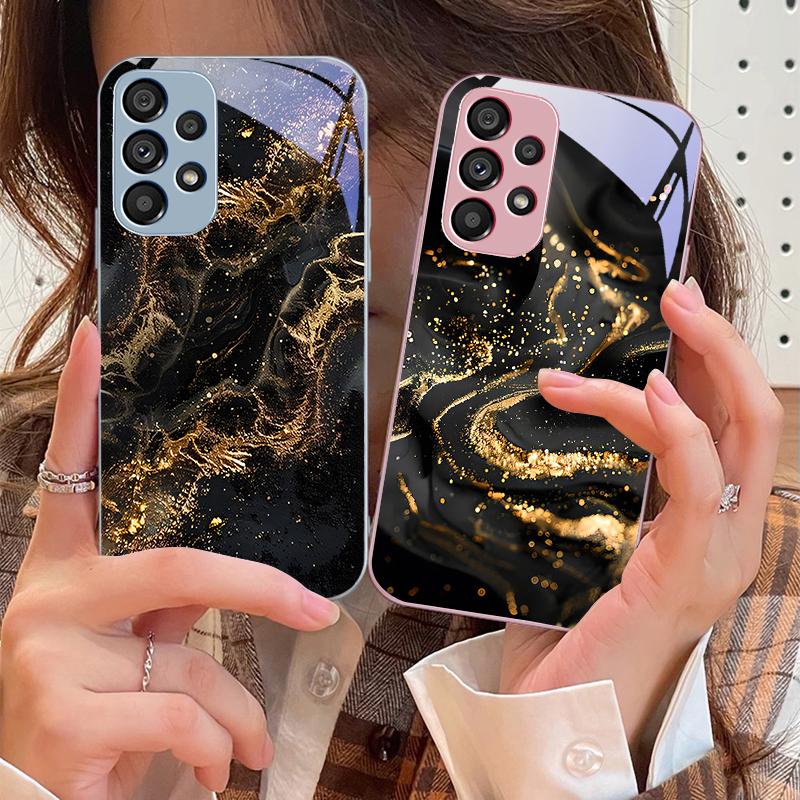 Темно-золотистый черный для Samsung Galaxy S10 4G S20 11E 30 S21 21Fe 22 S24 Pro S23 Ultra 5G S8 S9 Чехол для телефона из закаленного стекла