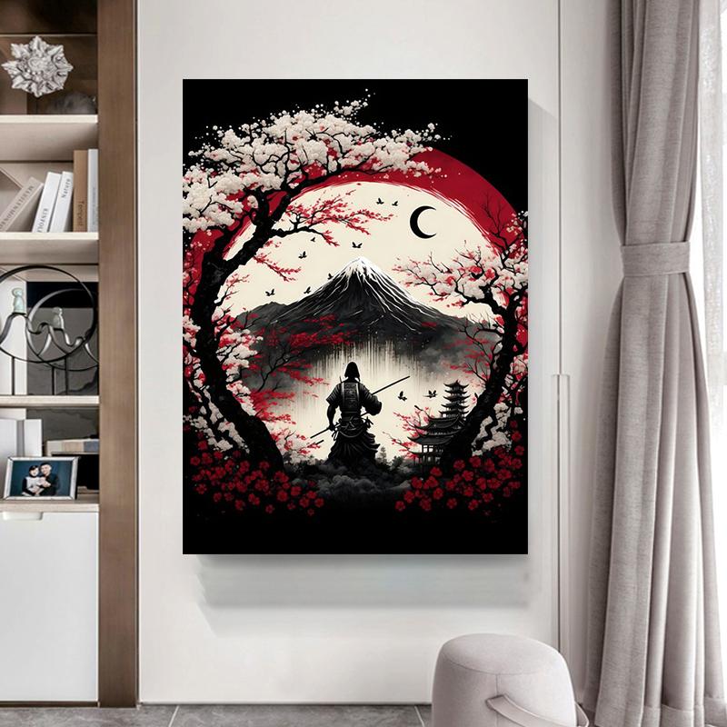 Японский замок, самурайский храм, холст, живопись, просто японский пейзаж, постеры и принты, настенные художественные картины для украшения дома