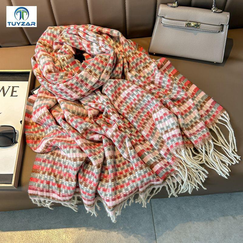 2024 Autumn And Winter New Extended Cashmere Scarf Versatile Women'S Warm Neck Protection Scarf Double Sided Scarf Shawl