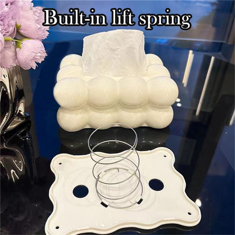 Unique Tissue Box Holder Paper Dispenser For Bathroom Or Dining Table Stylish Tissue Organizer Decorative Napkin Bubble Design