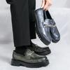 Men Creepers Loafer Dress Elevator Shoes Height Increase Formal Leather Thick Sole Platform Shoes Plus Size