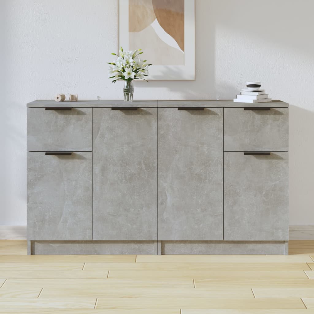 Sideboards 2 pcs. Concrete Grey 60 x 30 x 70 cm Particleboard