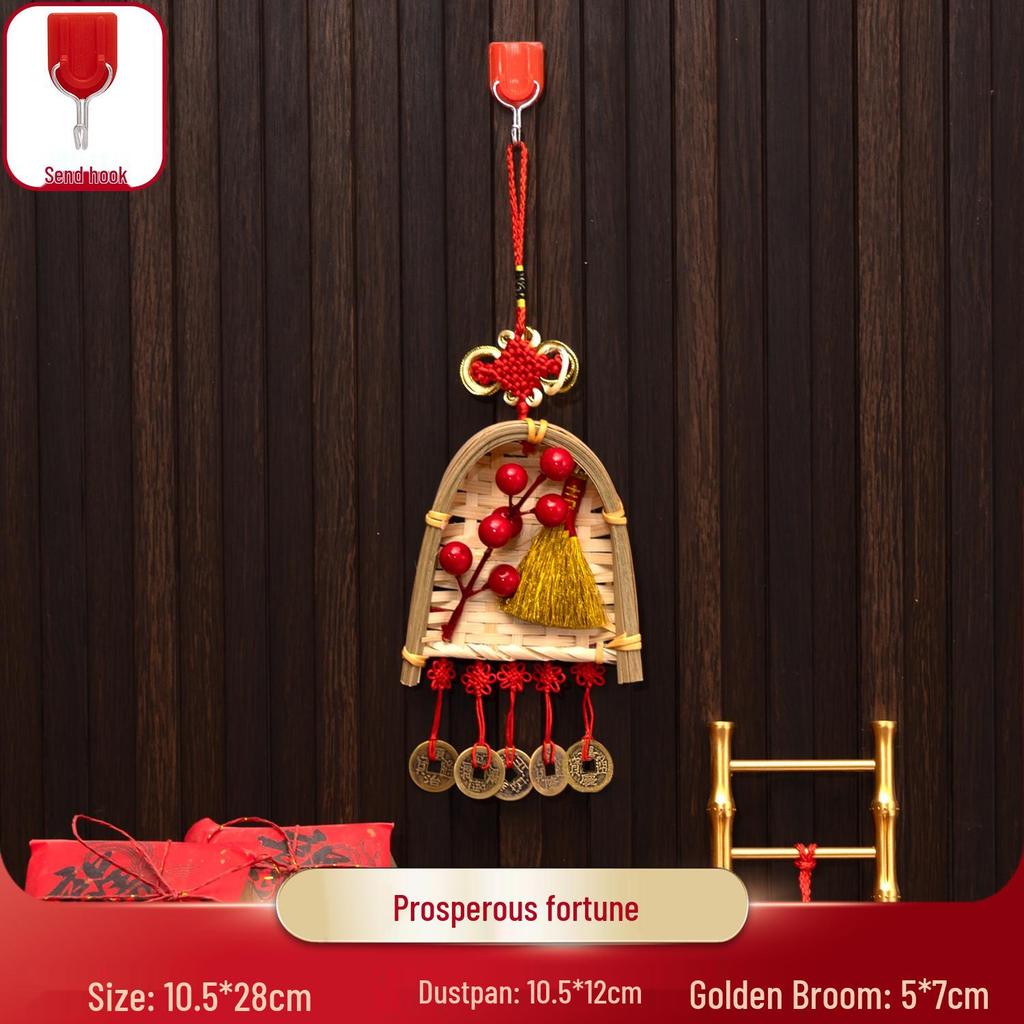 2025 New Style Housewarming Chinese Knot Gourd Fu Character Broom Pendant for New Year Entrance Decor