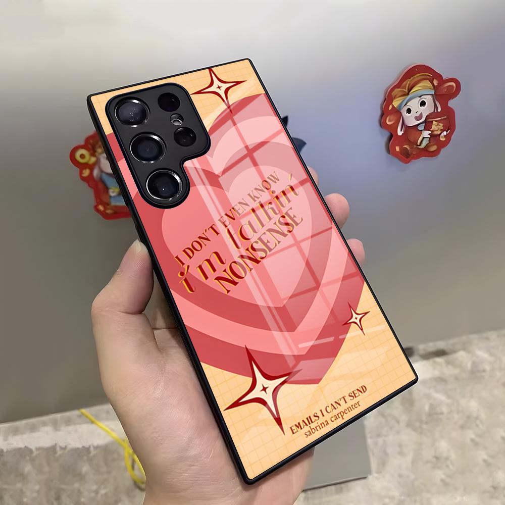 Чехол для телефона Singer S-Sabrina Carpenter для Samsung S26 S25 Ultra S23 S22 S24 S20 Fe S21 Plus A54 A53 A16 Стеклянная крышка