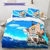 One Piece Monkey D Luffy Pattern Bedding Quilt Set Quilt Cover Pillowcase Home Birthday Gift(1 * duvet cover + 2 * pillowcase, without core)
