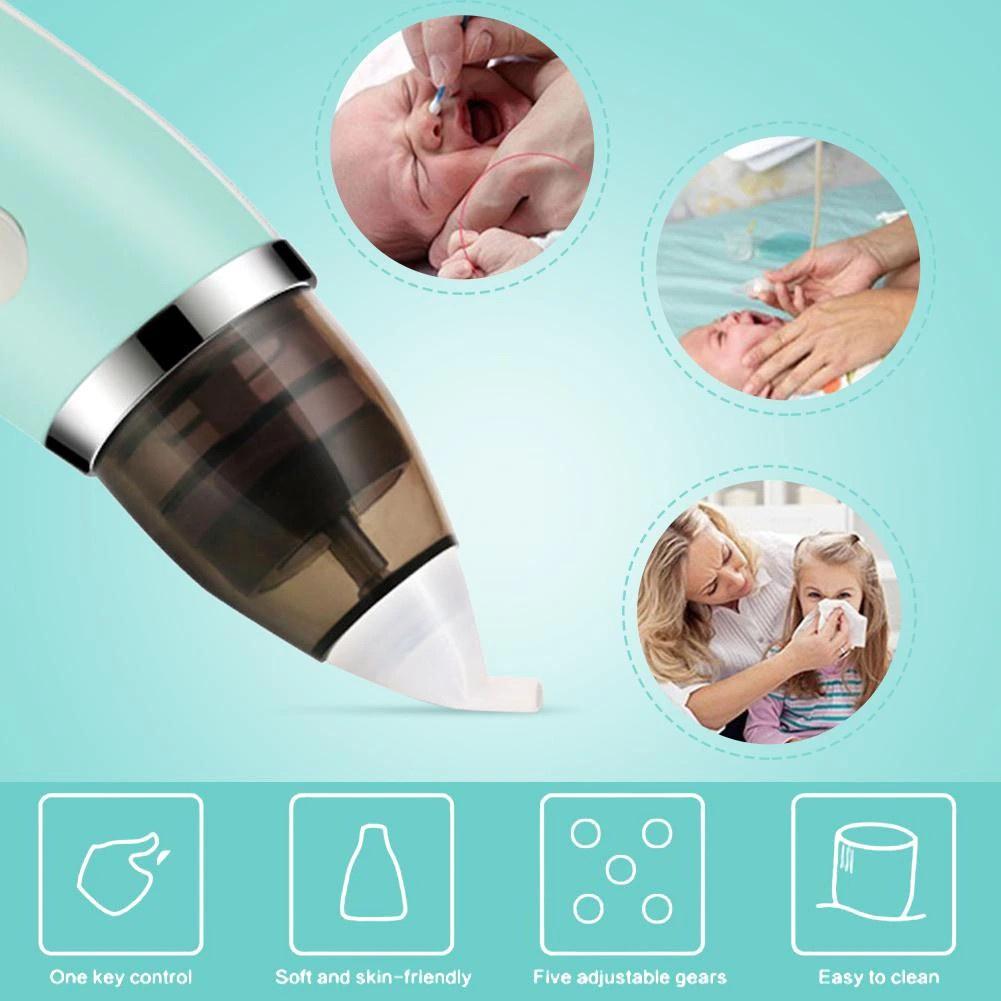Electric Baby Nasal Aspirator Electric Nose Cleaner Sniffling Equipment Safe Hygienic Nose Snot Cleaner For Newborns