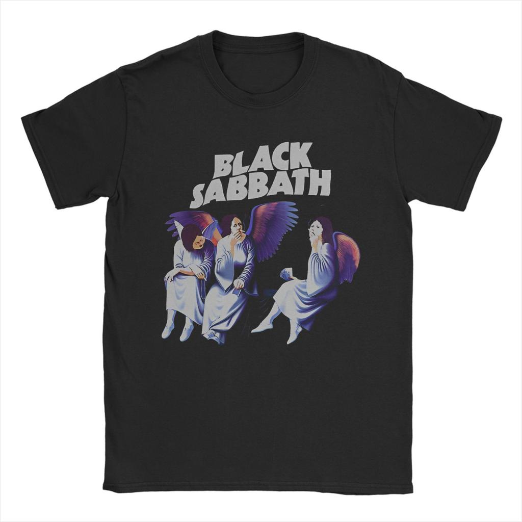 Мужские футболки Black Sabbath Heaven And Hell, хлопковые футболки, пляжный уличный стиль, футболка с коротким рукавом, с круглым вырезом, свободная футболка, большие размеры