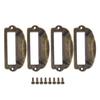 4PCS Antique Green Bronze Medicine Cabinet Frame Pulls Zinc Alloy Name Card Holder Handle