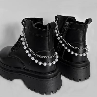 Многослойные универсальные цепочки из жемчуга из нержавеющей стали Ботинки Martin Съемная обувь из парусины Цепочка для украшения обуви Аксессуары Ювелирные изделия