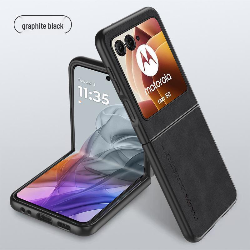 Compatible with Moto Razr 50: Ultra-Light Leather Texture Frosted Protective Case