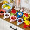 4Pcs Miniature Dollhouse Kitchen Accessory Set Realistic Tiny Fruit Vegetable Washing Basket Basin for DIY Doll House Scene Decor