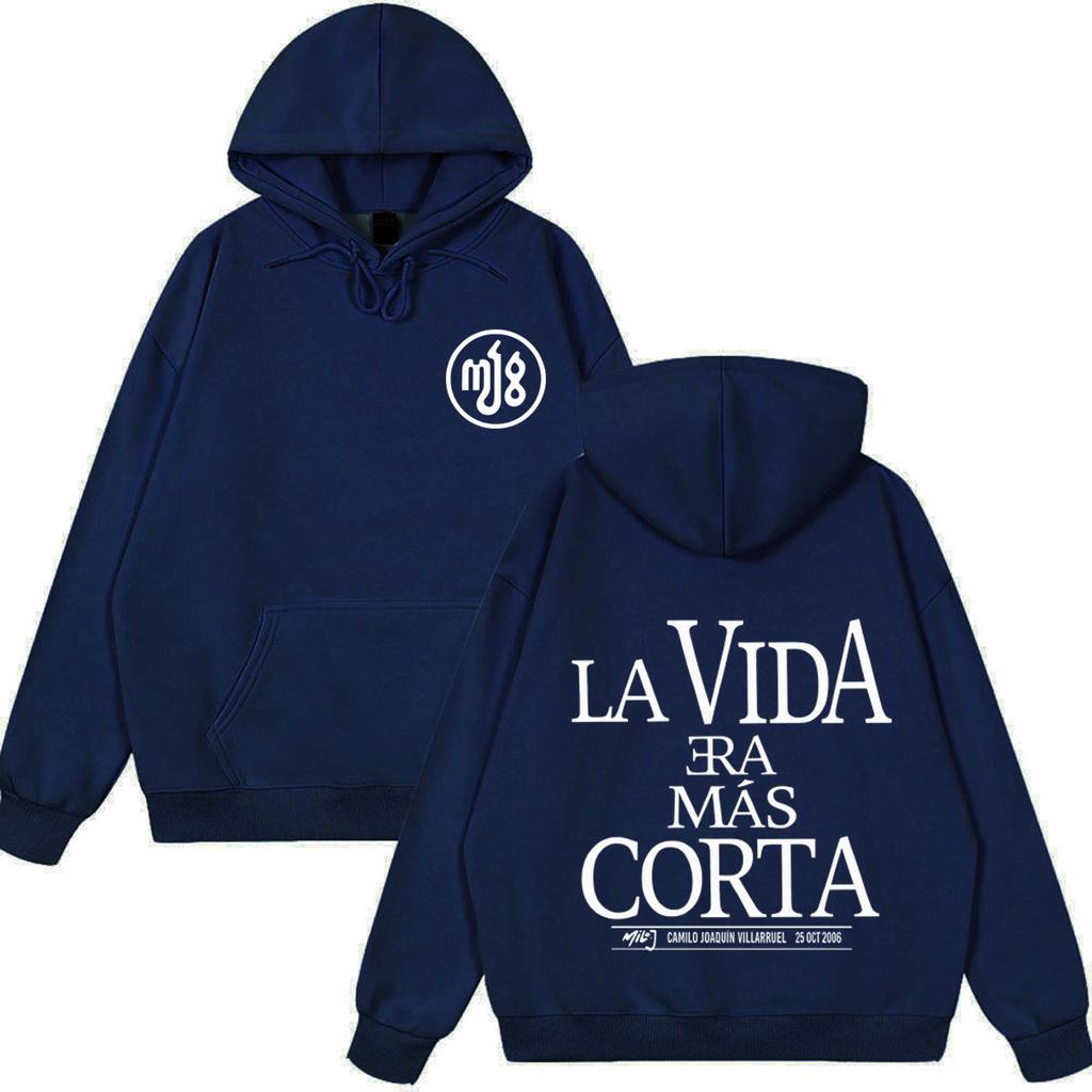 Rapper Milo J La Vida Era Mas Corta LVEMC Album Tour Hoodie Unisex Fashion Pullover Long Sleeves Casual Sweatshirt Streetwear