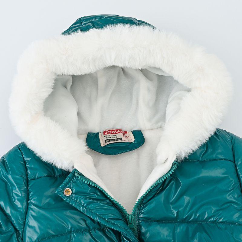 Зимняя теплая ветрозащитная куртка с капюшоном средней длины для девочек 4-12 лет