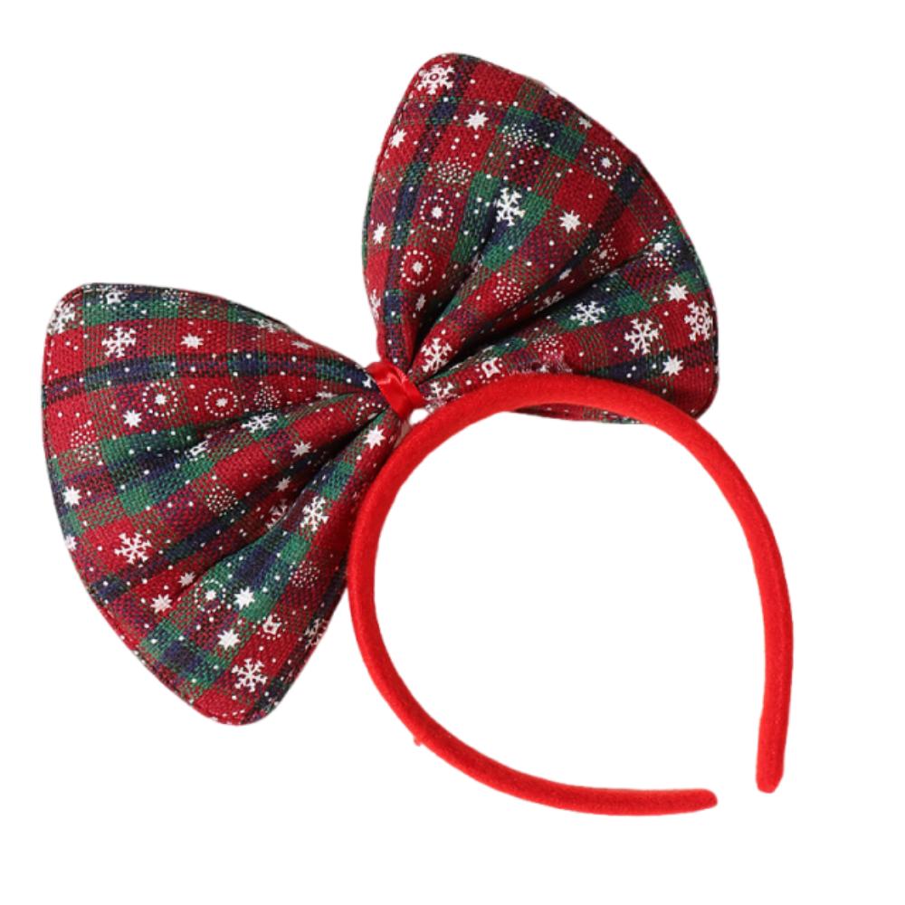 Wear-resistant Shiny Bowknot Hair Hoop Cute Snowflake Cosplay Hairband Korean Style Sweet Christmas Headwear Holiday Decor