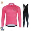 Womens Long Sleeve Bib Pants Cycling Suit Winter Warm Breathable Outdoor Bike Riding Outfit