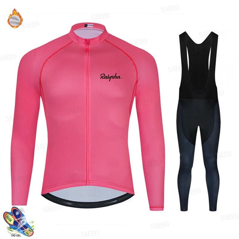 Womens Long Sleeve Bib Pants Cycling Suit Winter Warm Breathable Outdoor Bike Riding Outfit