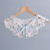 Sweet Floral Embroidery Shirt Fake Collar for Women Removable Shirt Detachable Collar for Shirt Blouse Tops Sweater False Collar