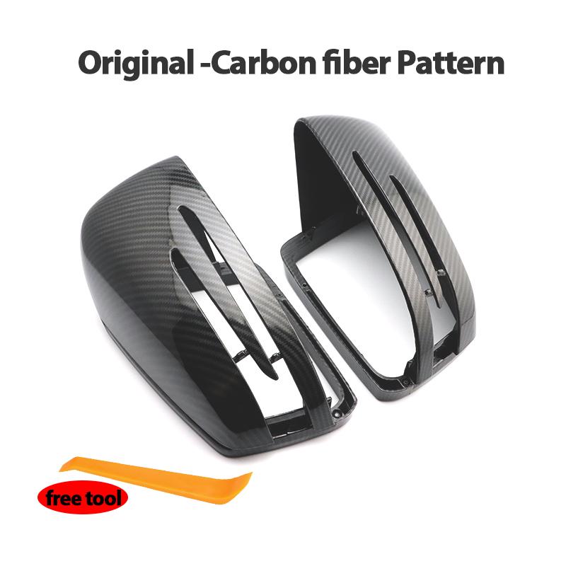 Крышка зеркала с узором из углеродного волокна, черная накладка на зеркало для Mercedes-Benz C W204 E W212 W176 W246 CLS C218 GLA