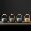 Japanese Handmade Coarse Pottery Teapot – 450ML Retro Ceramic Kettle with Handle for Kung Fu Tea