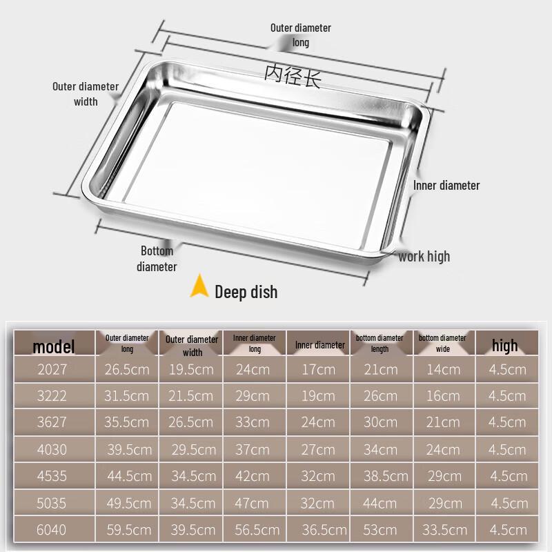 Fenfei Stainless Steel Rectangular Tray