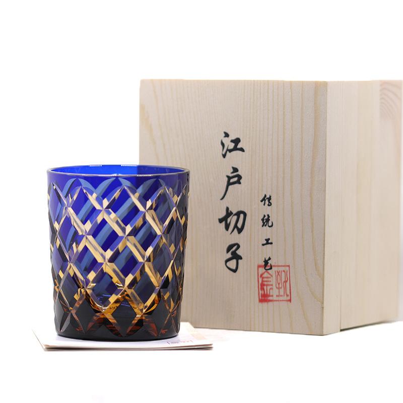 Джинжи Эдо хрустальный стакан для виски Ривей ручная резьба ромбовидный узор ручная резьба