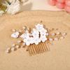 Свадебный головной убор, вставленный вручную гребень, мягкий керамический цветок, женский гребень для волос, аксессуары для волос, свадебный диск, аксессуары для волос