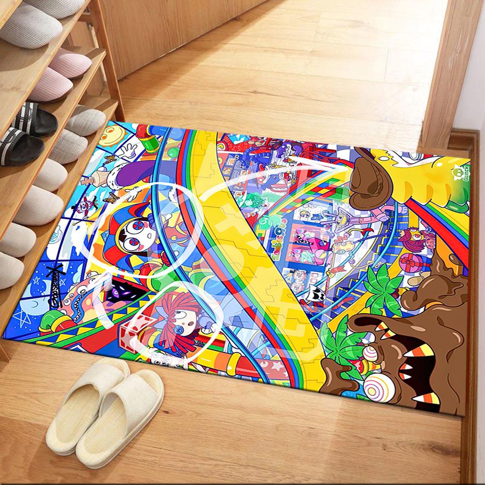 Digital Circus Floor Rug Office Rug Perfect For Living Rooms Balcony Playrooms Outdoor Antislip Carpet Office Home Decor Gift For Festivals