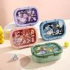 1000/1350ml Cartoon Lunch Box with Soup Bowl Bento Box Buckle Design Sealed and Leak-proof Portable Food Storage Container