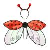 Bee Ladybug Wing Set with Headband Organza Costume Accessories for Kids Adults Dress-Up Party Decor for Performances Holiday Events