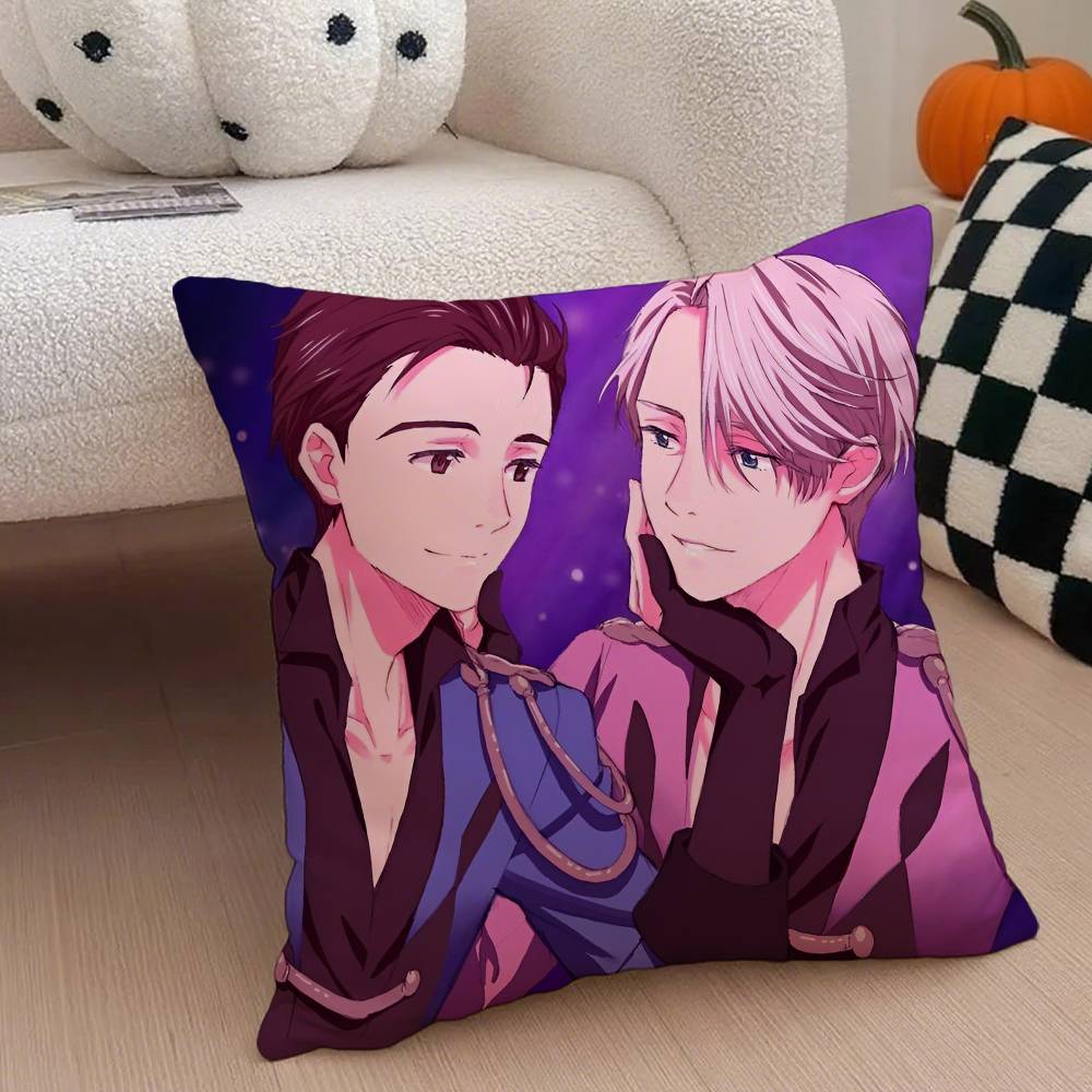 Y-Yuri On Ice Наволочка Противопылевая Наволочка Невидимая Молния Шелковистый Короткий Плюш Чехол для Подушки Дивана