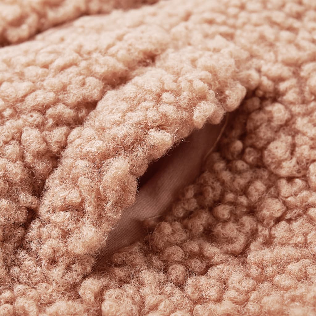 Kids Hooded Jacket Teddy Faux Fur Light Cognac Size 92