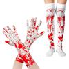Bloody Halloween Gloves Socks Set Scary Party Costume Creepy Props Haunted House Stage Cosplay Decoration Supplies