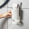 Простой настенный держатель для зубных щеток, держатель для зубной пасты и стакана для полоскания рта, не требующий сверления, полка для хранения в ванной комнате, портативная подставка