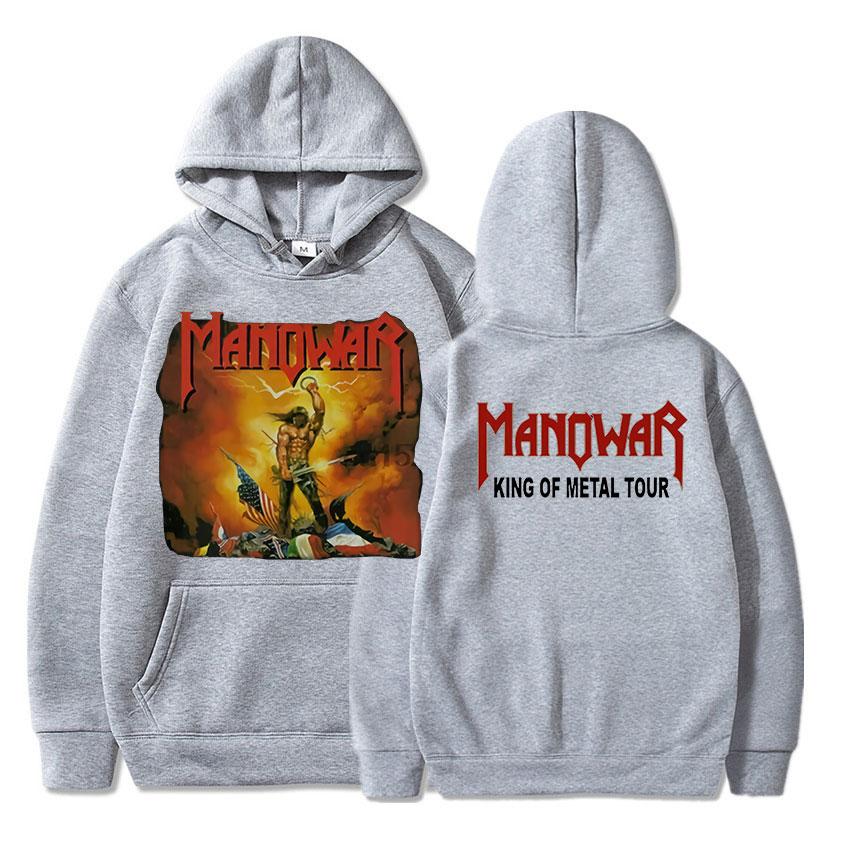 Rare Unisexowar Kings of Metal VTG 1989 Hoodie Cotton Unisex Winter Fleece Fashion Sweatshirt Oversized Harajuku Hip Hop Band Pullover