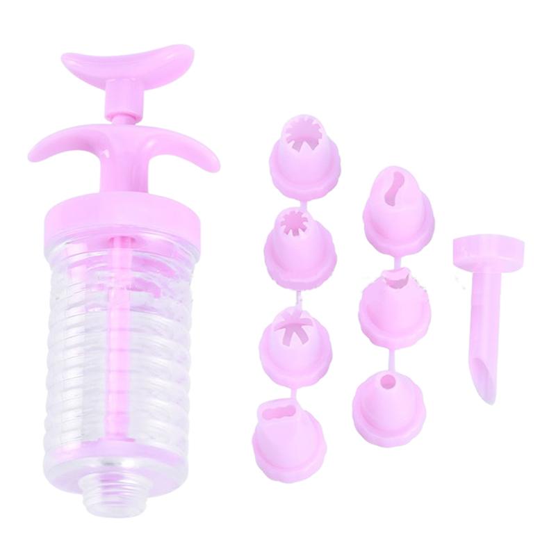 8 Pcs Pipe Nozzles With Syringe Plastic Cream Baking Nozzle Pastry Tools
