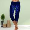 Брюки летние короткие леггинсы укороченные узкие брюки леггинсы больших размеров женские облегающие брюки с принтом бабочки синего цвета 3D