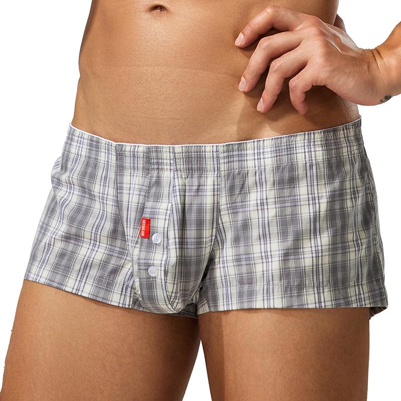 SEOBEAN Мужские брюки-стрелки: Стильные, удобные домашние шорты с большим гульфиком - европейские и американские боксеры для сна