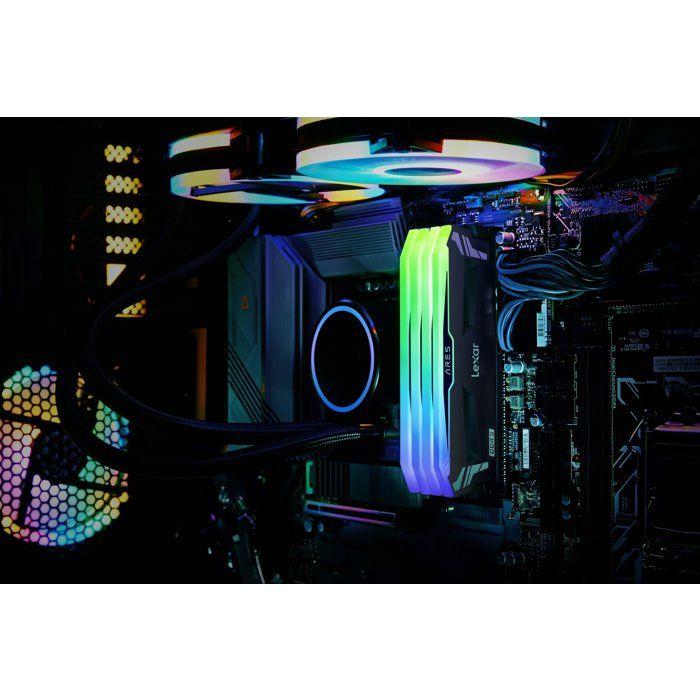 Barrette Mémoire - LEXAR Ares - DDR5 7200 - CL34 1.4 V - 32 Go (2x 16 Go) - Dissipateur thermique + RGB - Noir