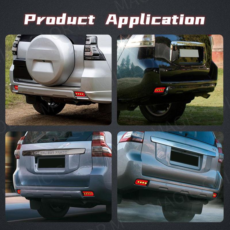 Для Toyota Land Cruiser Prado 150 LC150 FJ150 GRJ150 2010 - 2020 Задний бампер отражатель светодиодный автомобильный задний фонарь стоп-сигнал поворотник